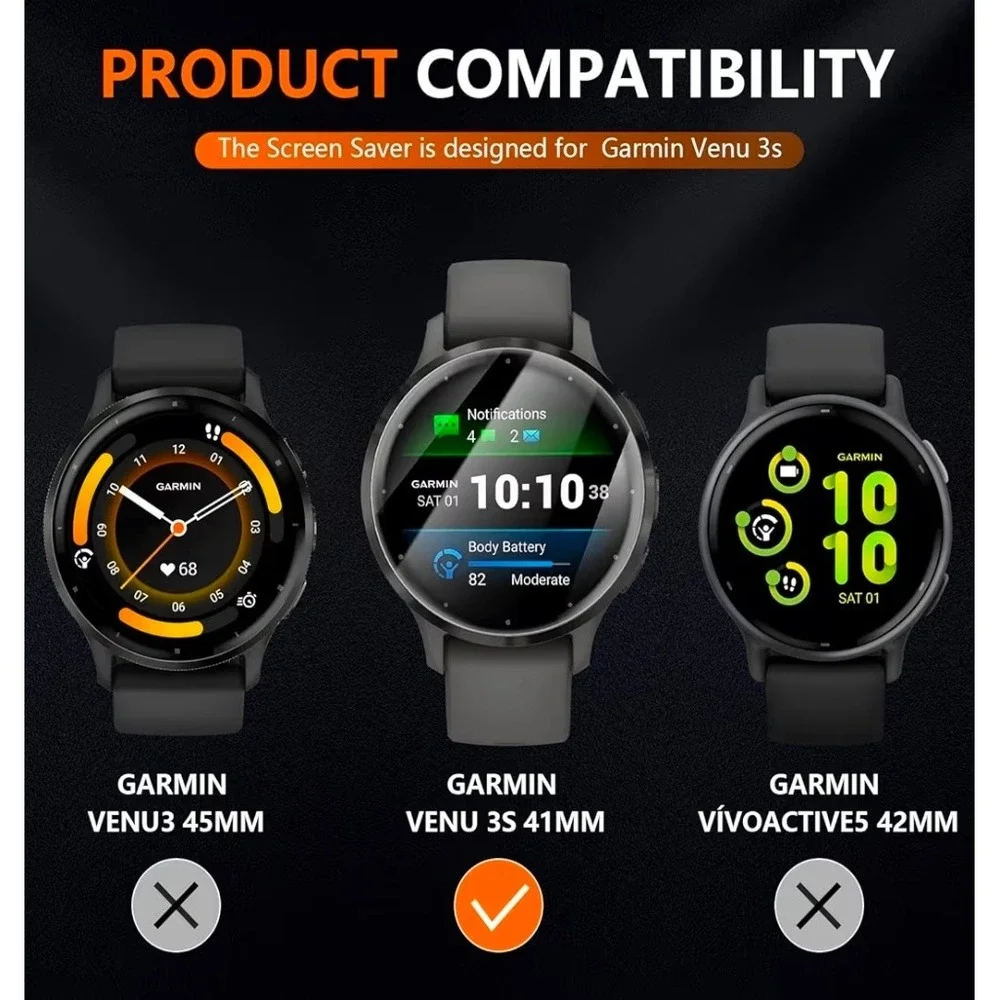 Suoman 6-Pack Screen Protector for Garmin Venu 3S 41mm TPU HD Clear Film